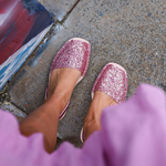 Pink Glitter Slide Sandals