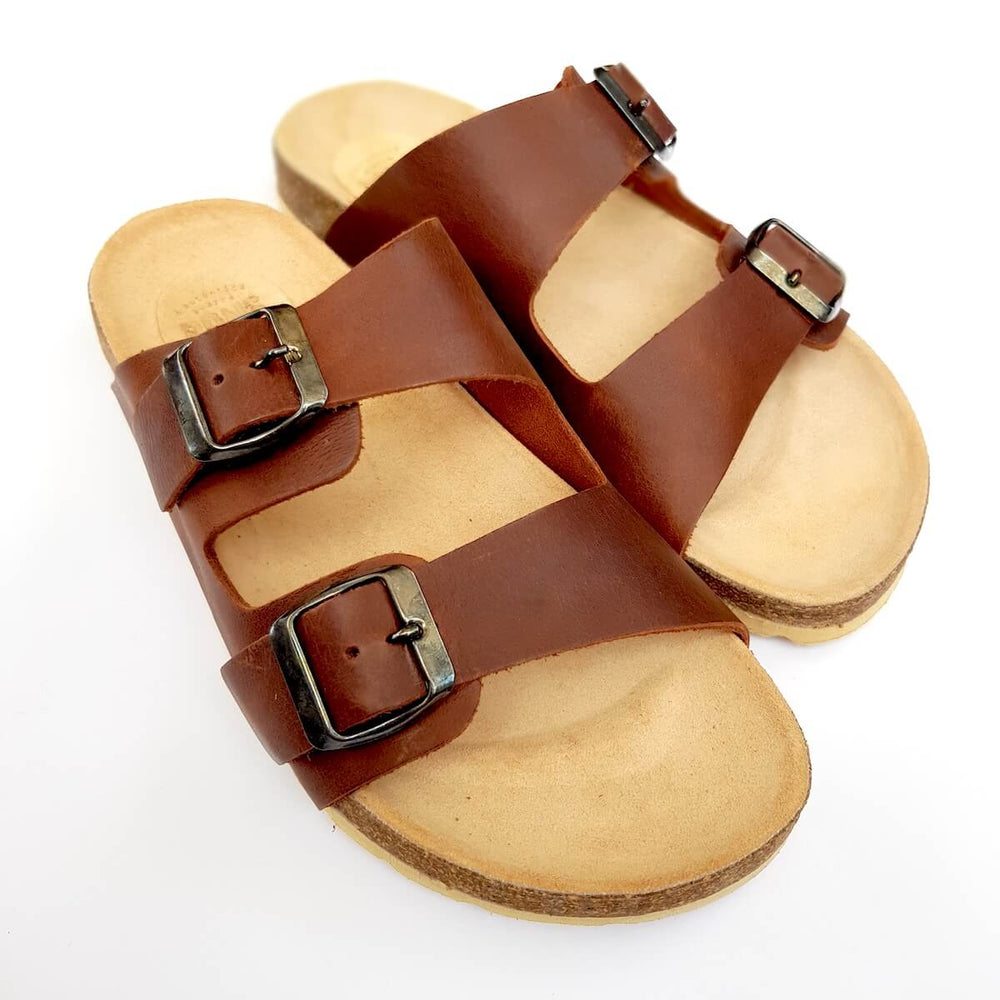 Slides Leather Choc